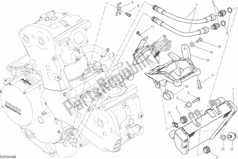 Todas as partes de Radiador De óleo do Ducati Monster 1200 USA 2014